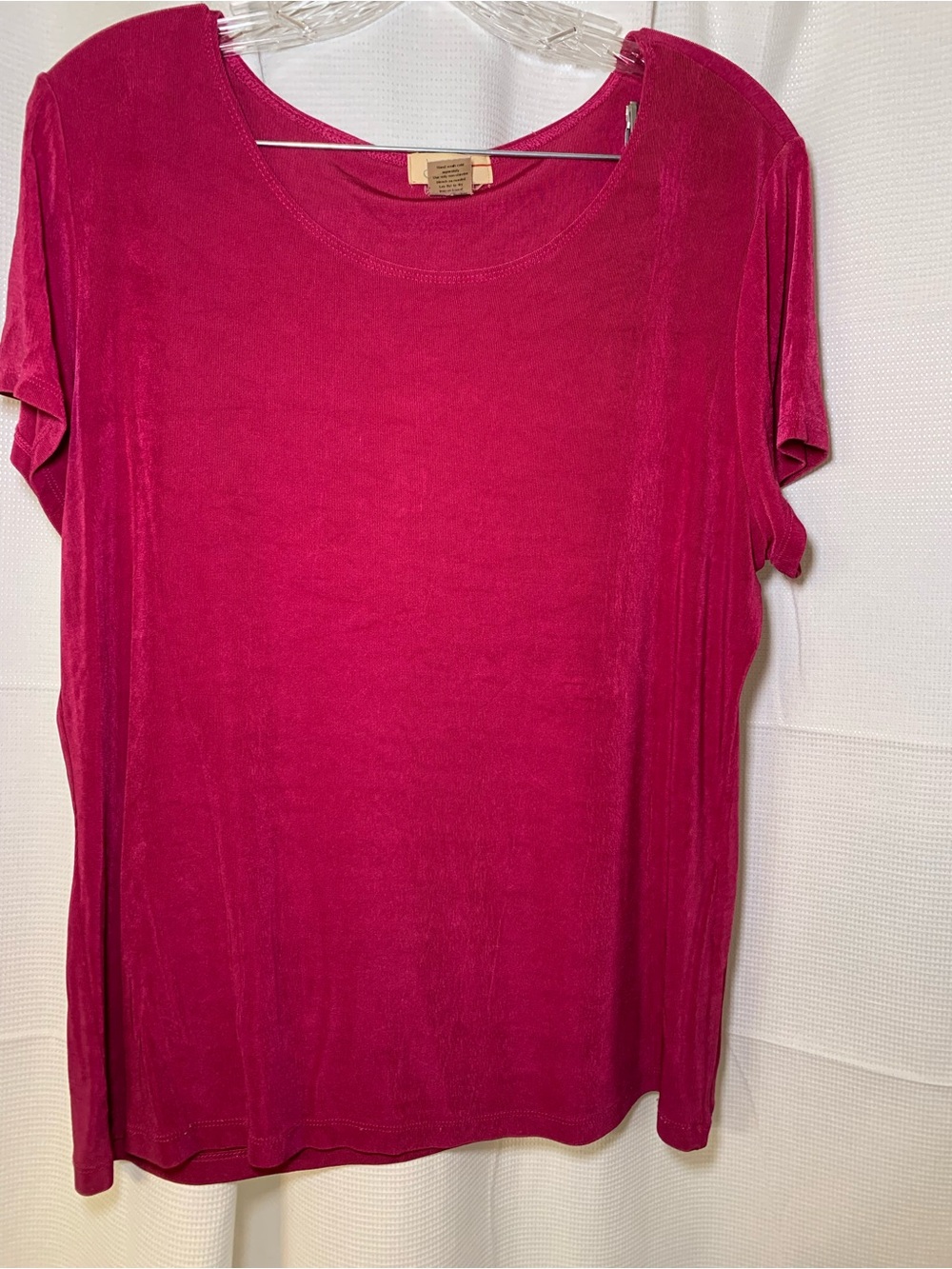 Choices Raspberry Pink Short-Sleeve Scoop Neck Top